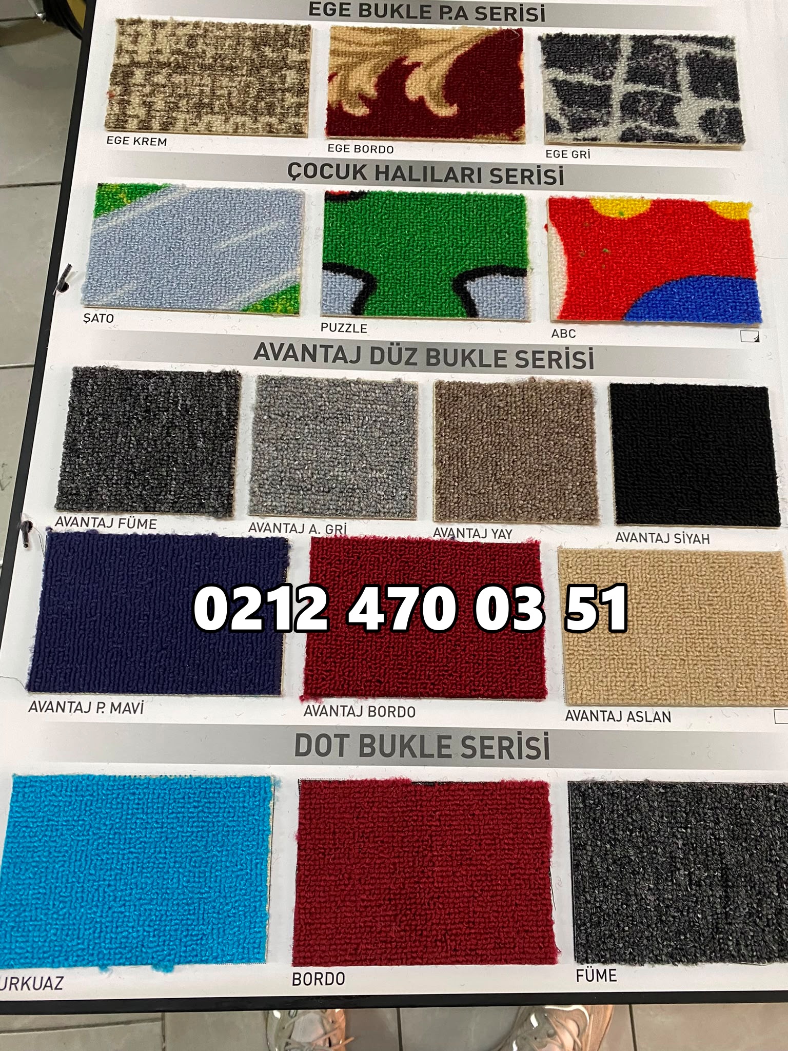 Avantaj Düz Bukle halı renk kartelası