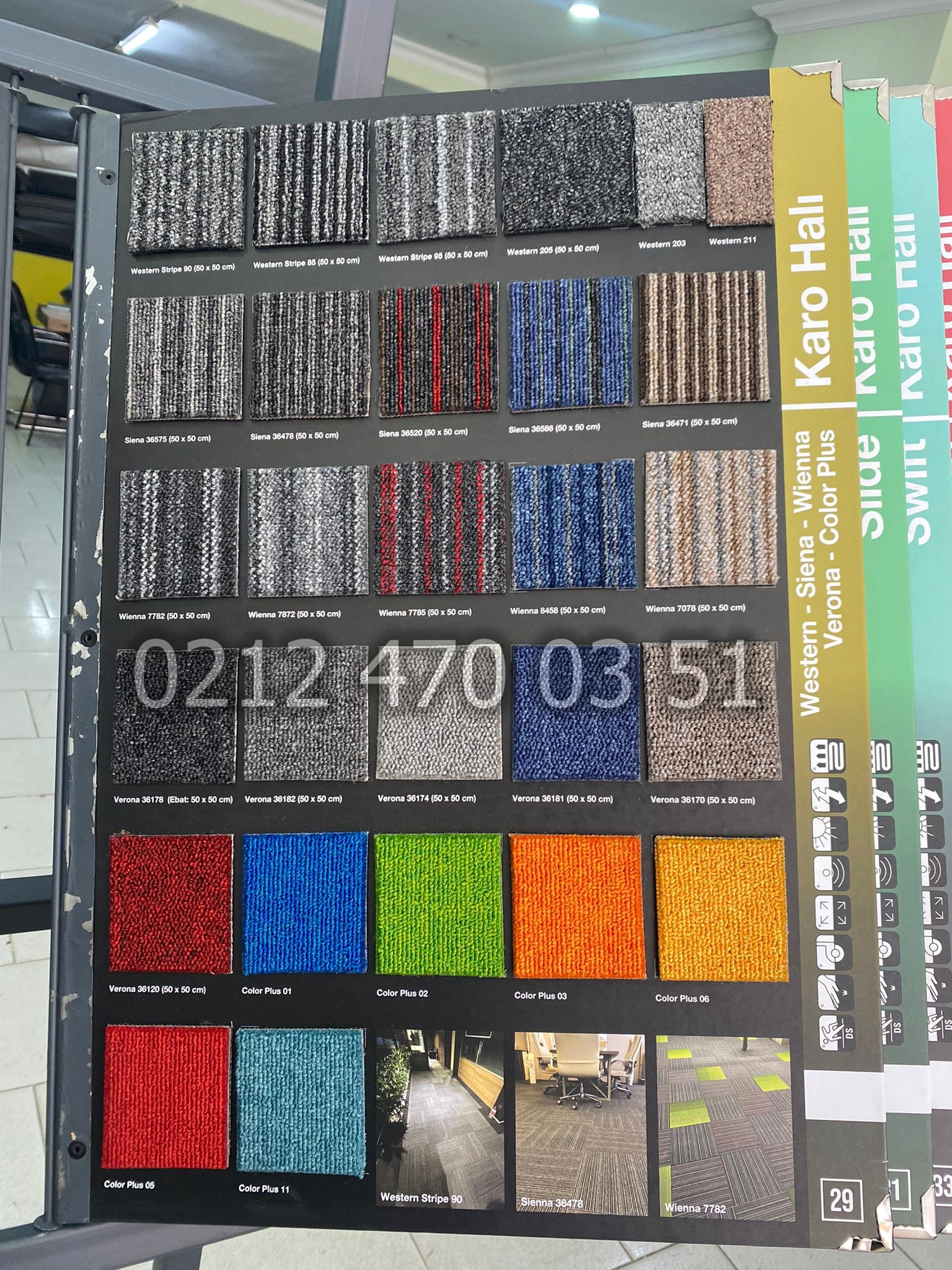 OfisHalisi gerçek karo halı kartelası